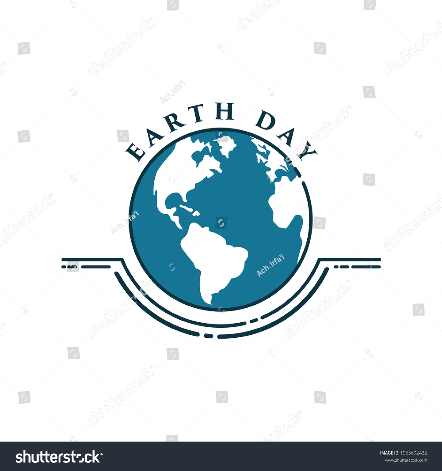 Earth Day Theme Blue Earth Color Stock Vector (Royalty Free) 1955692432