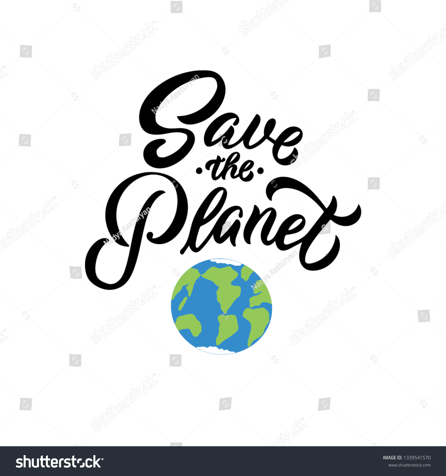 Earth Day Vector Calligraphy Hand Lettering Stock Vector (Royalty Free ...