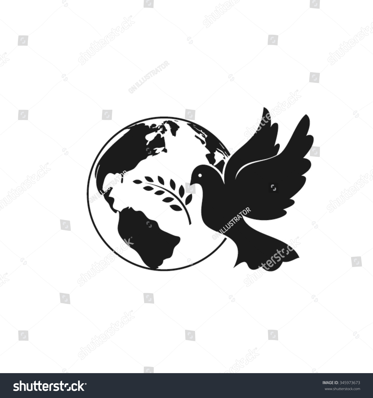 Earth Dove Stock Vector (Royalty Free) 345973673 | Shutterstock