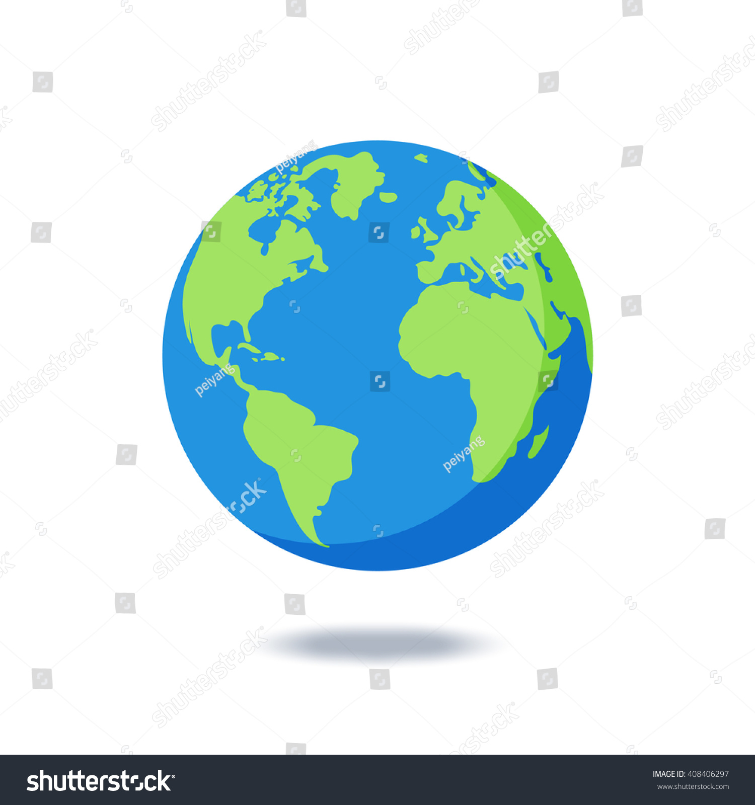 Earth Globes Isolated On White Background Stock Vector 408406297