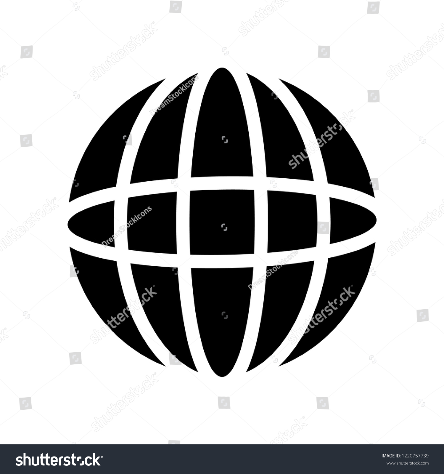 Earth Grid Icon Trendy Earth Grid Stock Vector Royalty Free