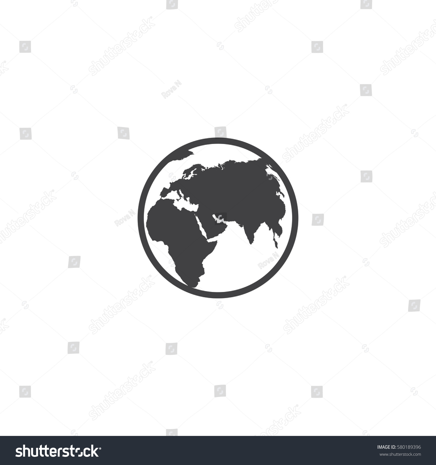 Earth Icon Sign Design Stock Vector (Royalty Free) 580189396