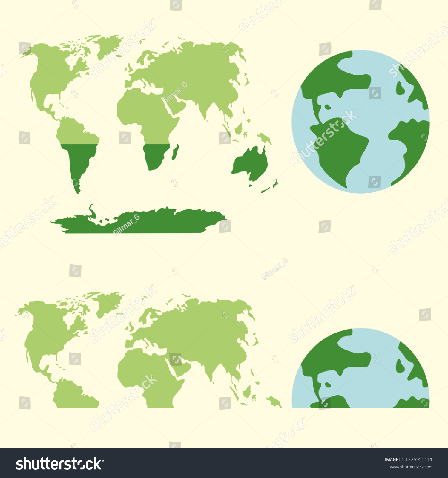 Earth Map Illustrationvector - Stock Vector Earth Map Illustration Vector 1326950111