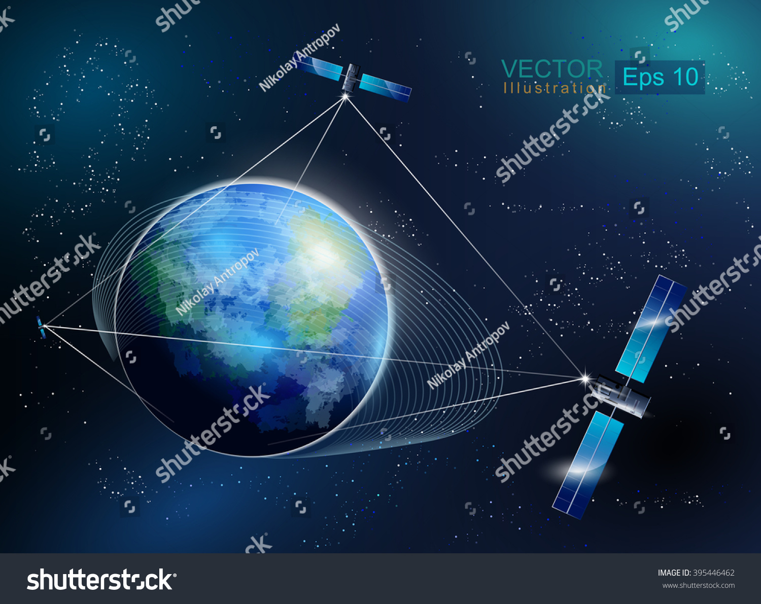 Earth Orbit Satellite Satellite Connection World Stock Vector (Royalty ...