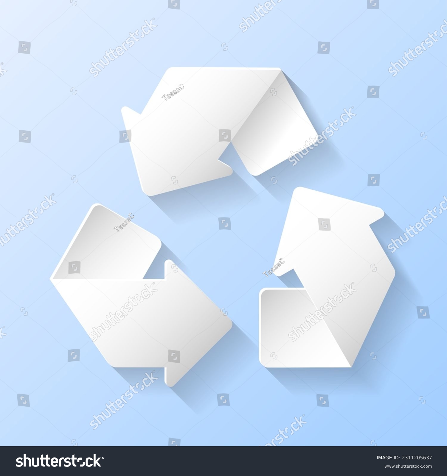 SVG of Earth World Environment Day Eco Sustainability Responsibility Concept Recycle Sign Recycling Symbol Reuse Reduce Icon 3D White Paper Cut Paper art style Icon Isolated Background Vector Illustration svg