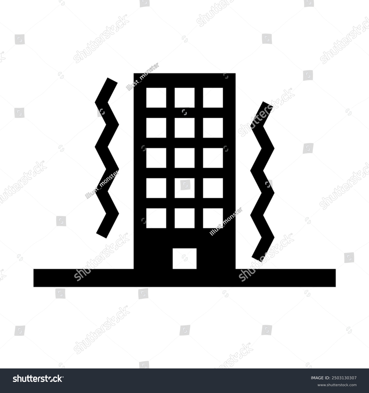 black building earthquake concept clip art preview