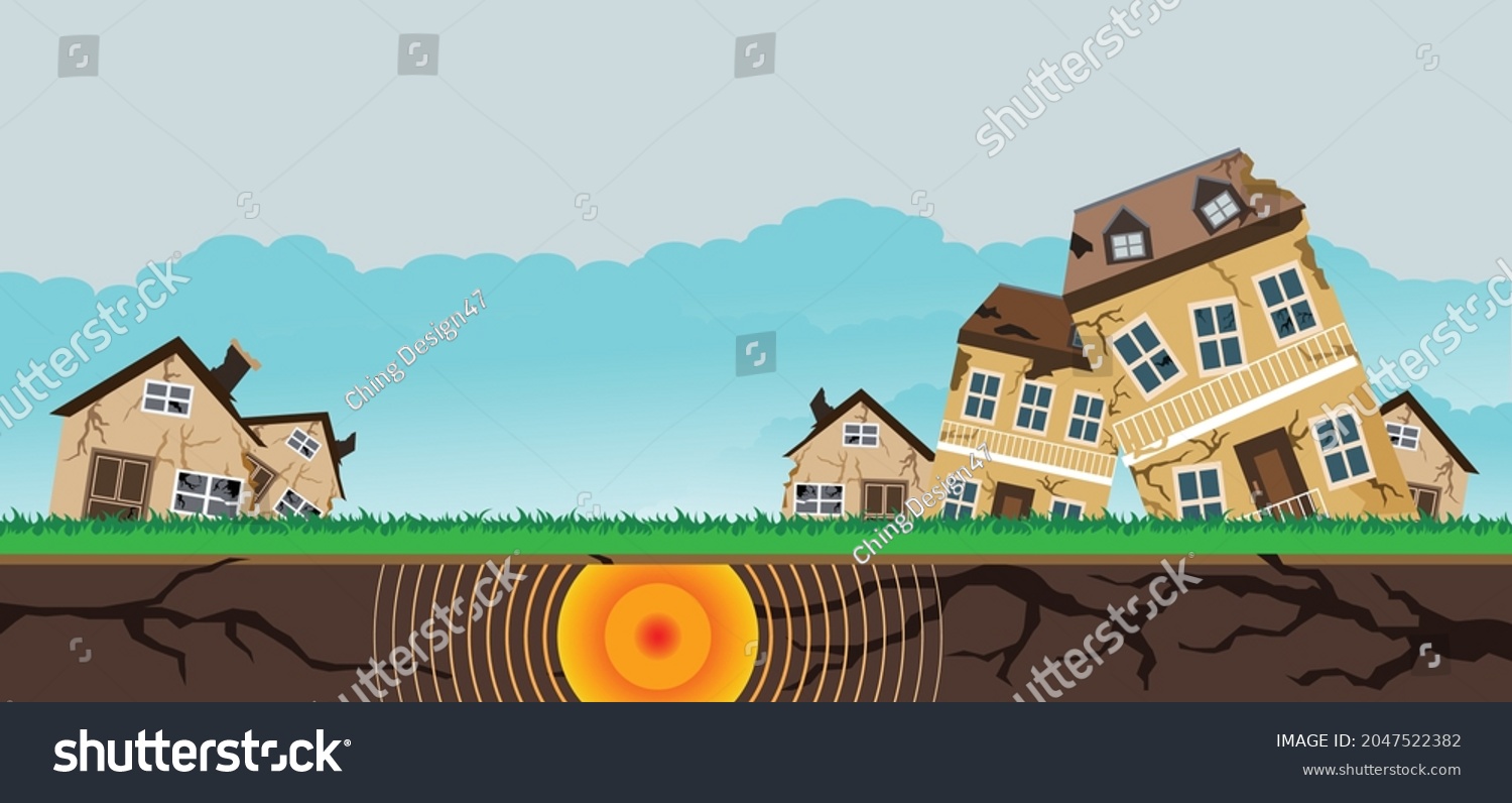 Earthquake Natural Disasters Vector Design Stock Vector (Royalty Free ...