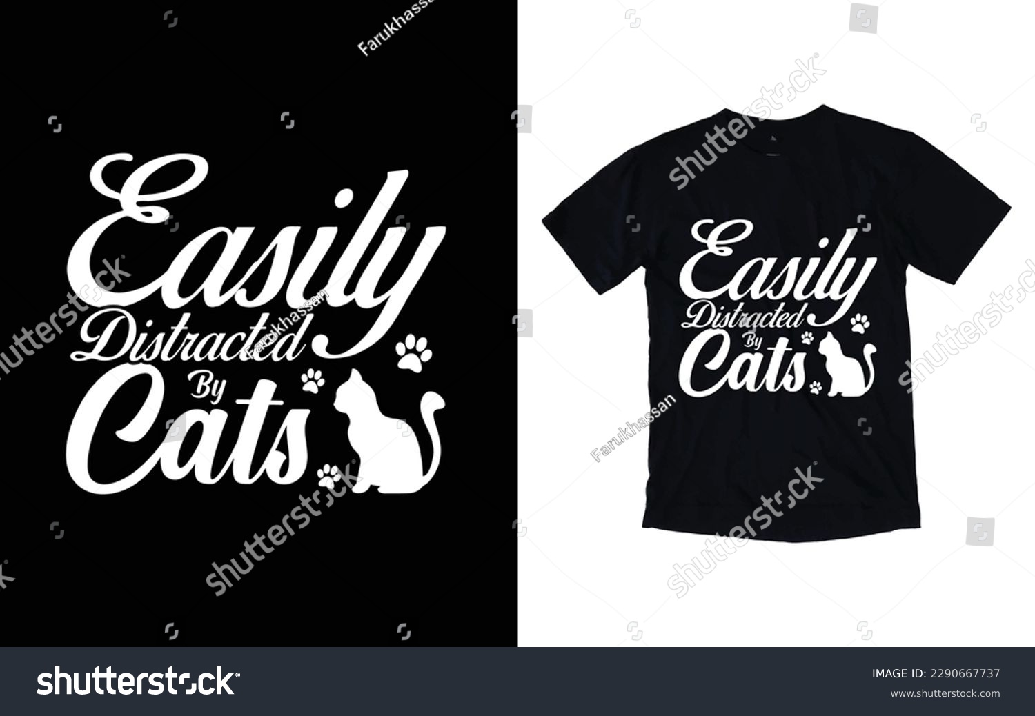 SVG of Easily distracted by cats typography t-shirt design, Cat t-shirt design, Pet t-shirt design svg