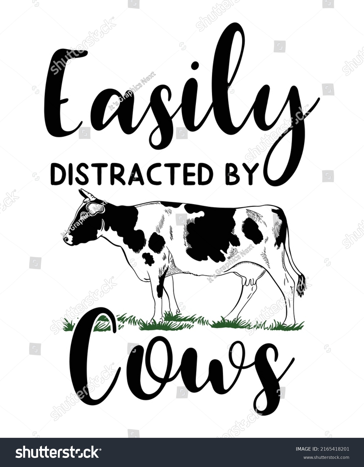 SVG of Easily Distracted By Cows Unsex T shirt Design svg