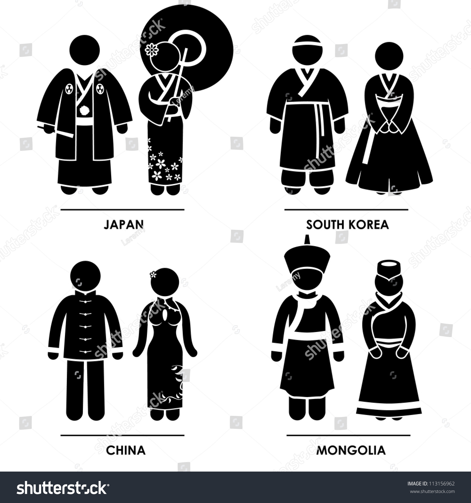 East Asia - Japan South Korea China Mongolia Man Woman People National ...