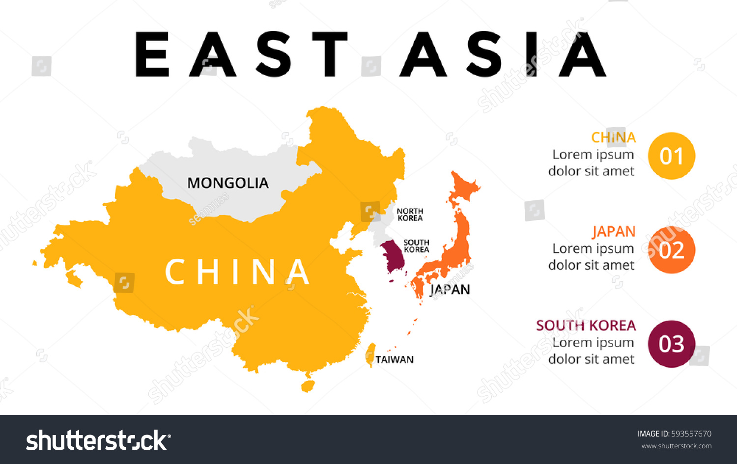 Economic Map Of Asia East Asia Map Infographic Slide Presentation Stock Vector (Royalty Free)  593557670 | Shutterstock