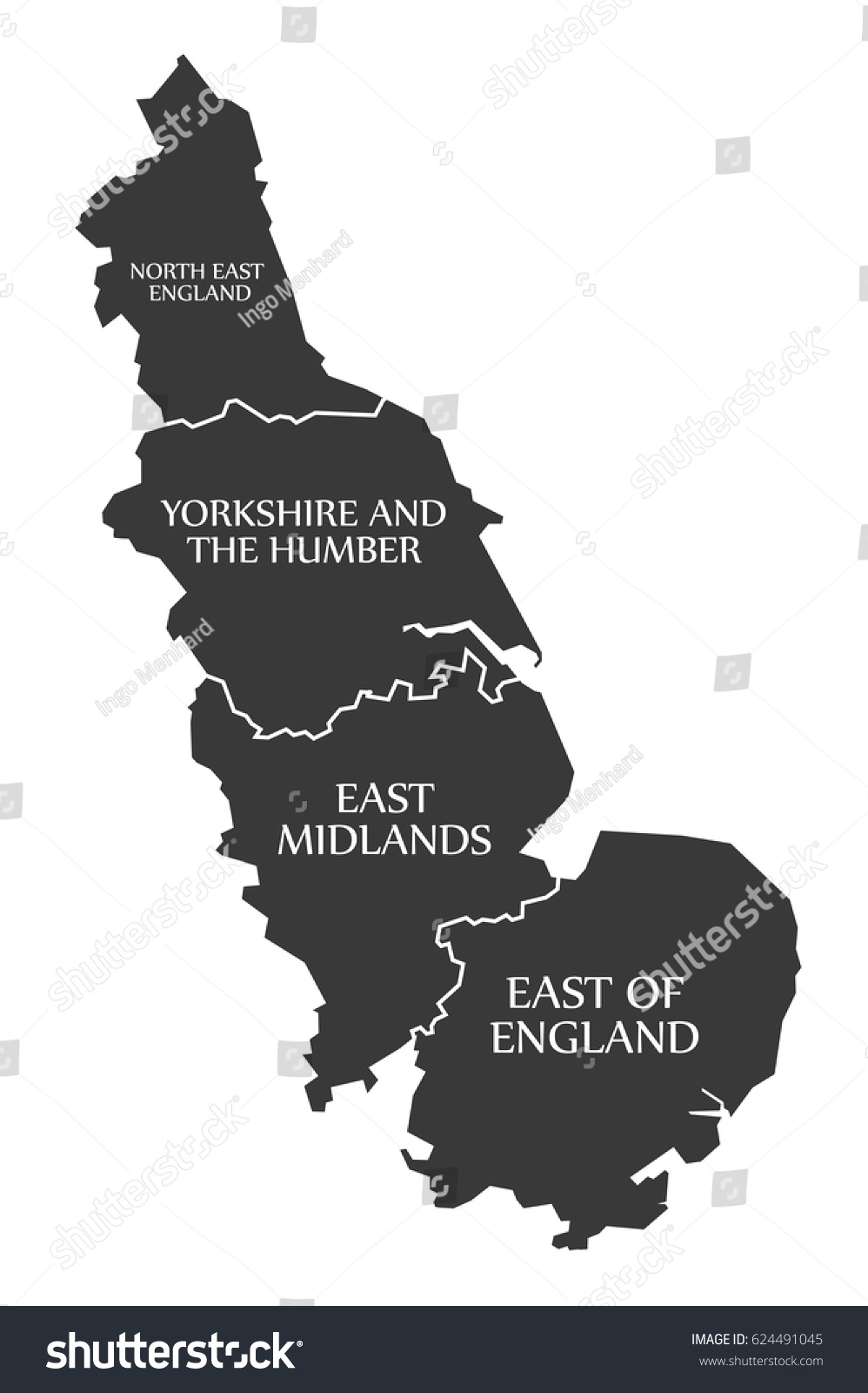 Map Of East Coast Of England East Coast England North East England Stock Vector (Royalty Free) 624491045  | Shutterstock