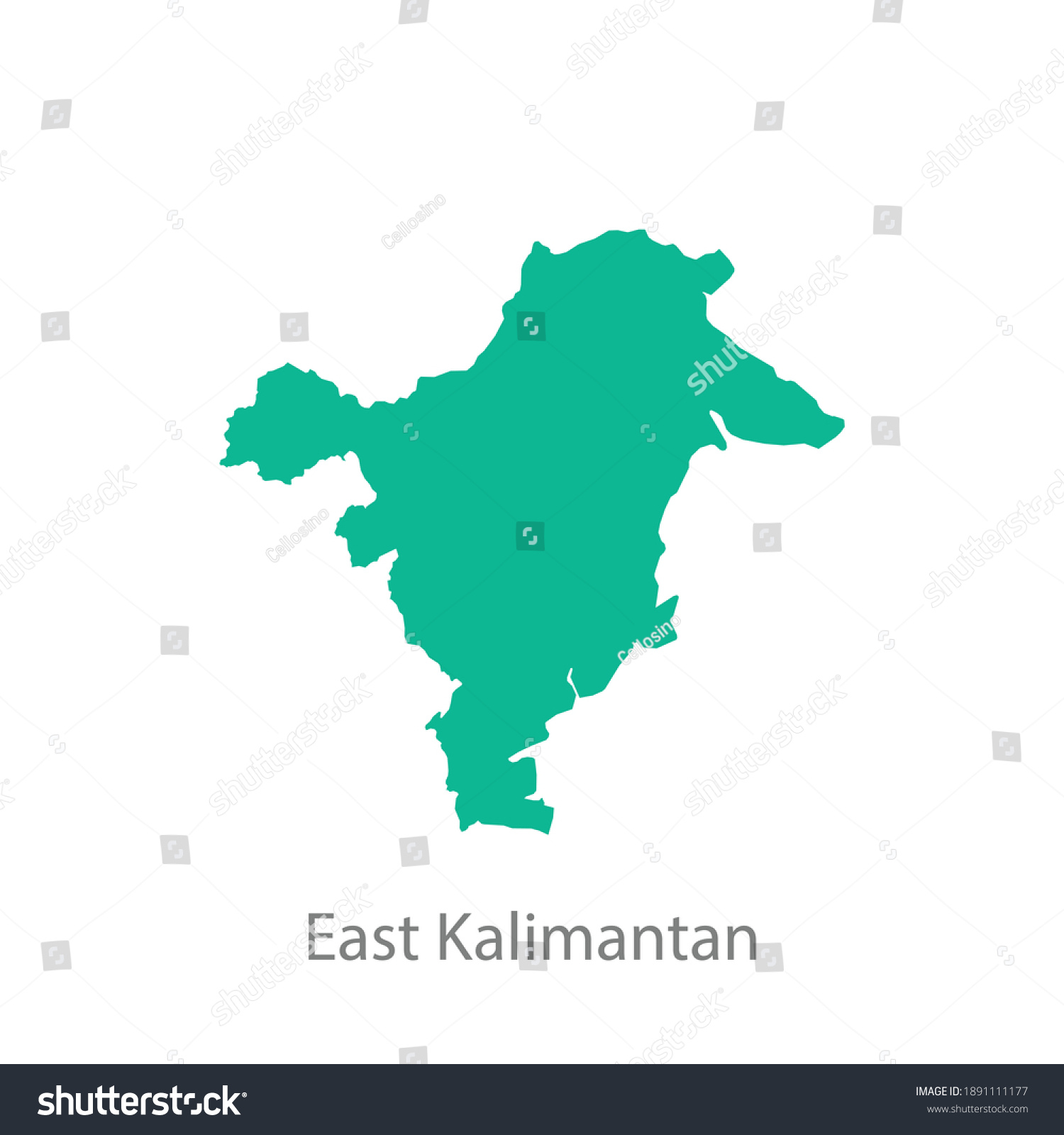 East Kalimantan Green Maps Vector Stock Vector (Royalty Free ...