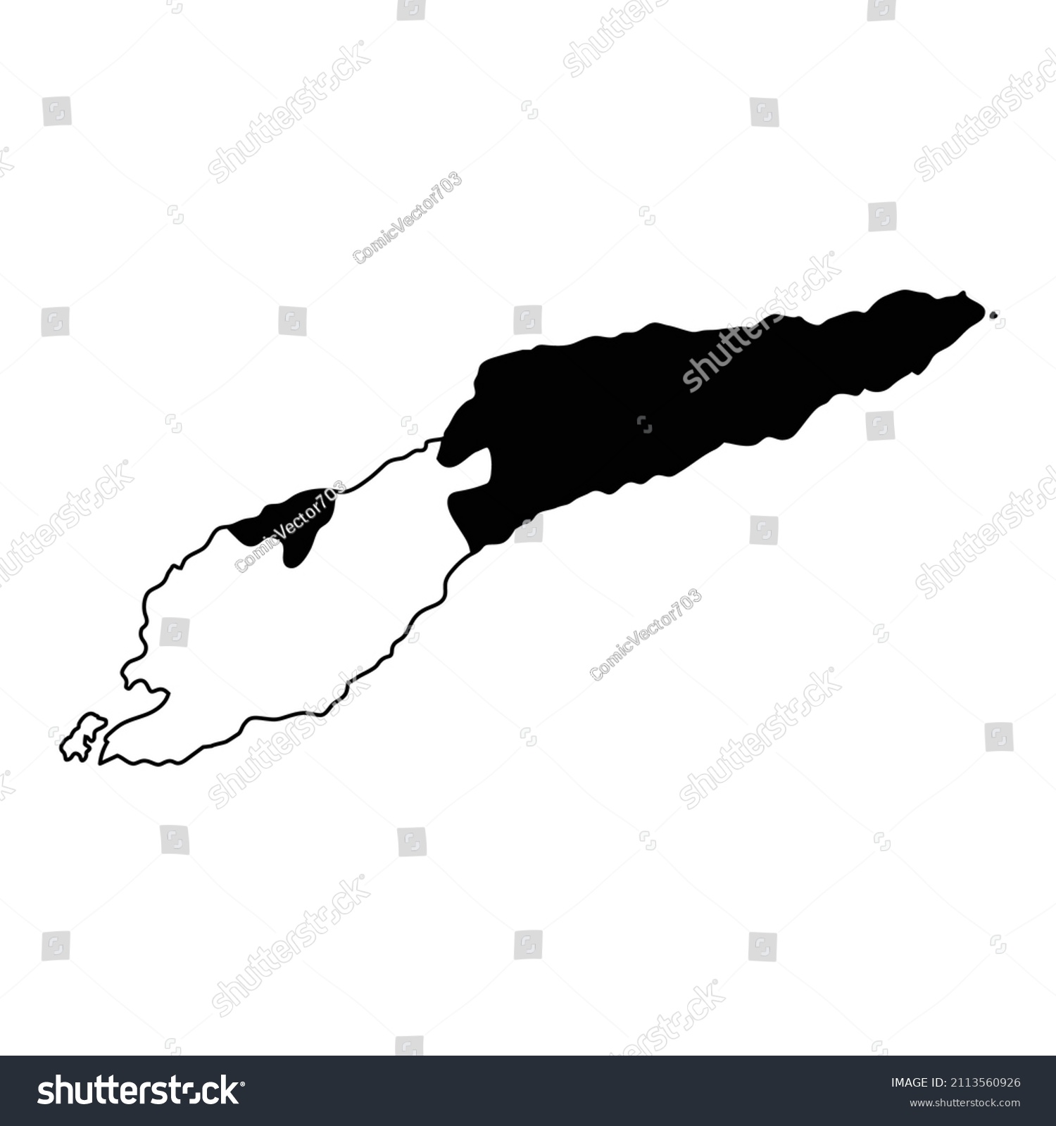 East Timor Island Map Silhouette Region Stock Vector (Royalty Free ...