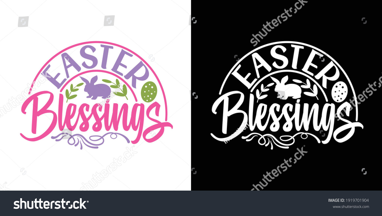 SVG of Easter Blessings Printable Vector Illustration svg