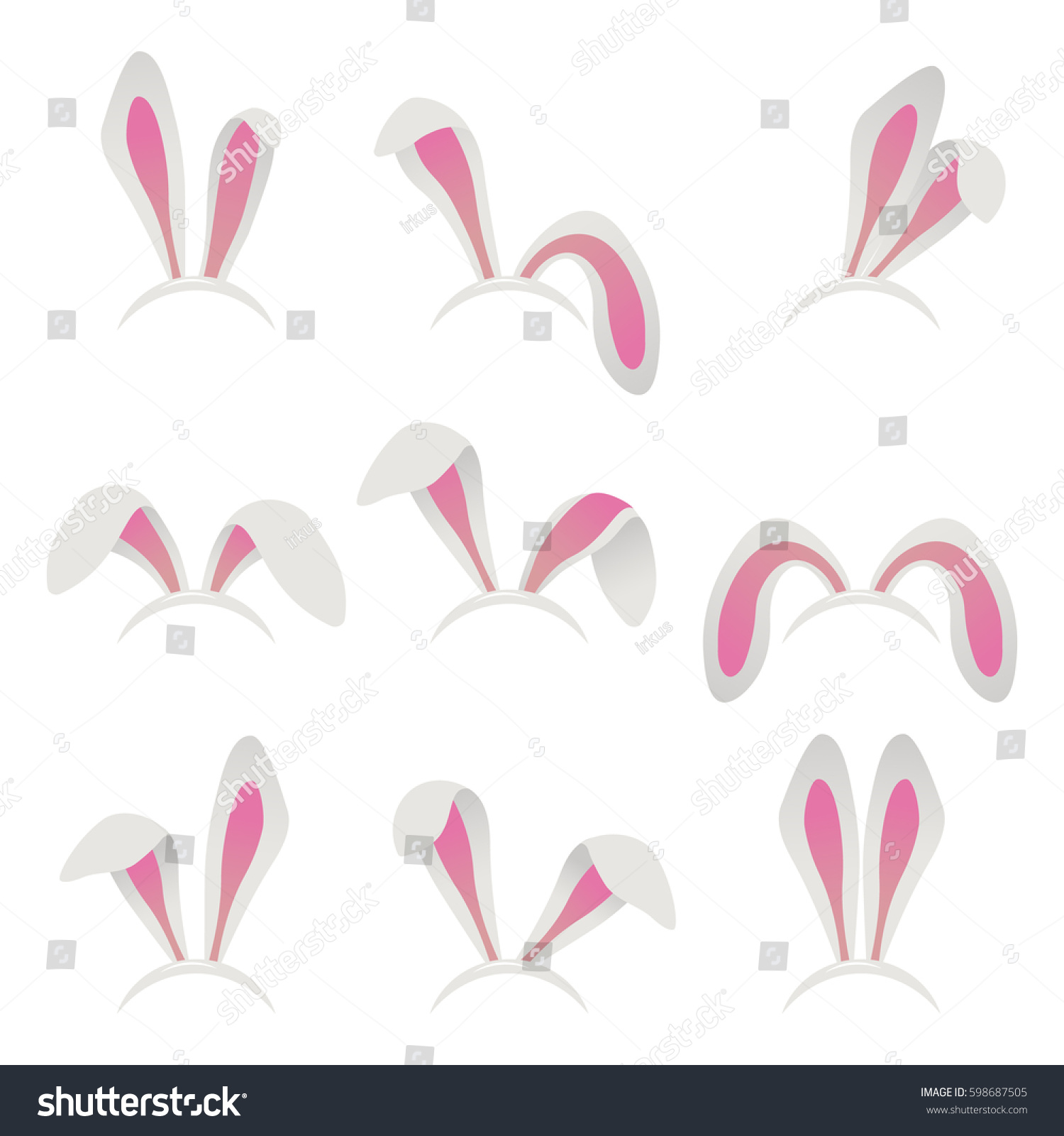 Easter Bunny Ears Mask Rabbit Ear Stock Vector (Royalty Free) 598687505