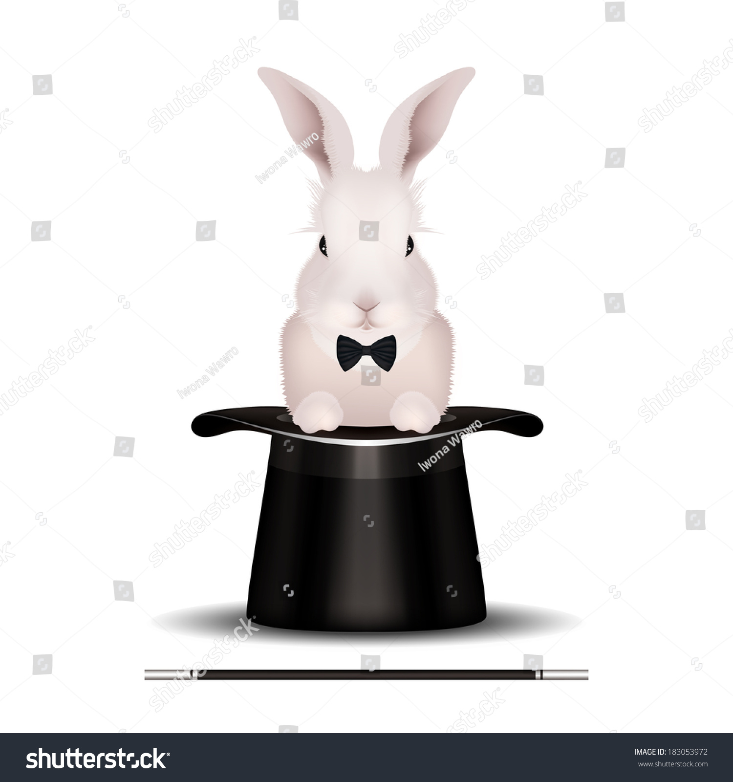 Easter Bunny Rabbit Magic Hat Isolated Stock Vector (Royalty Free ...