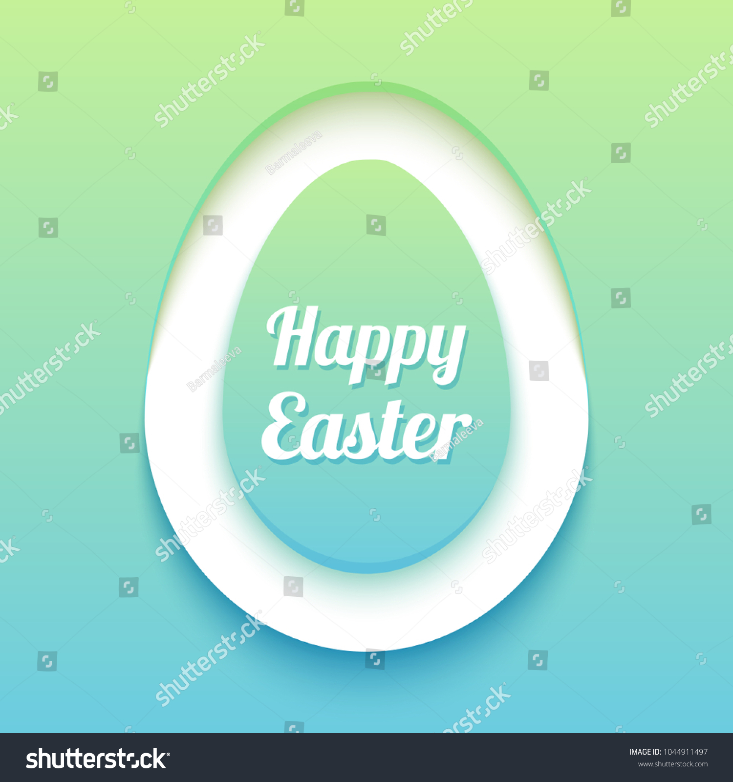 easter card paper cut egg shape stock vector royalty free