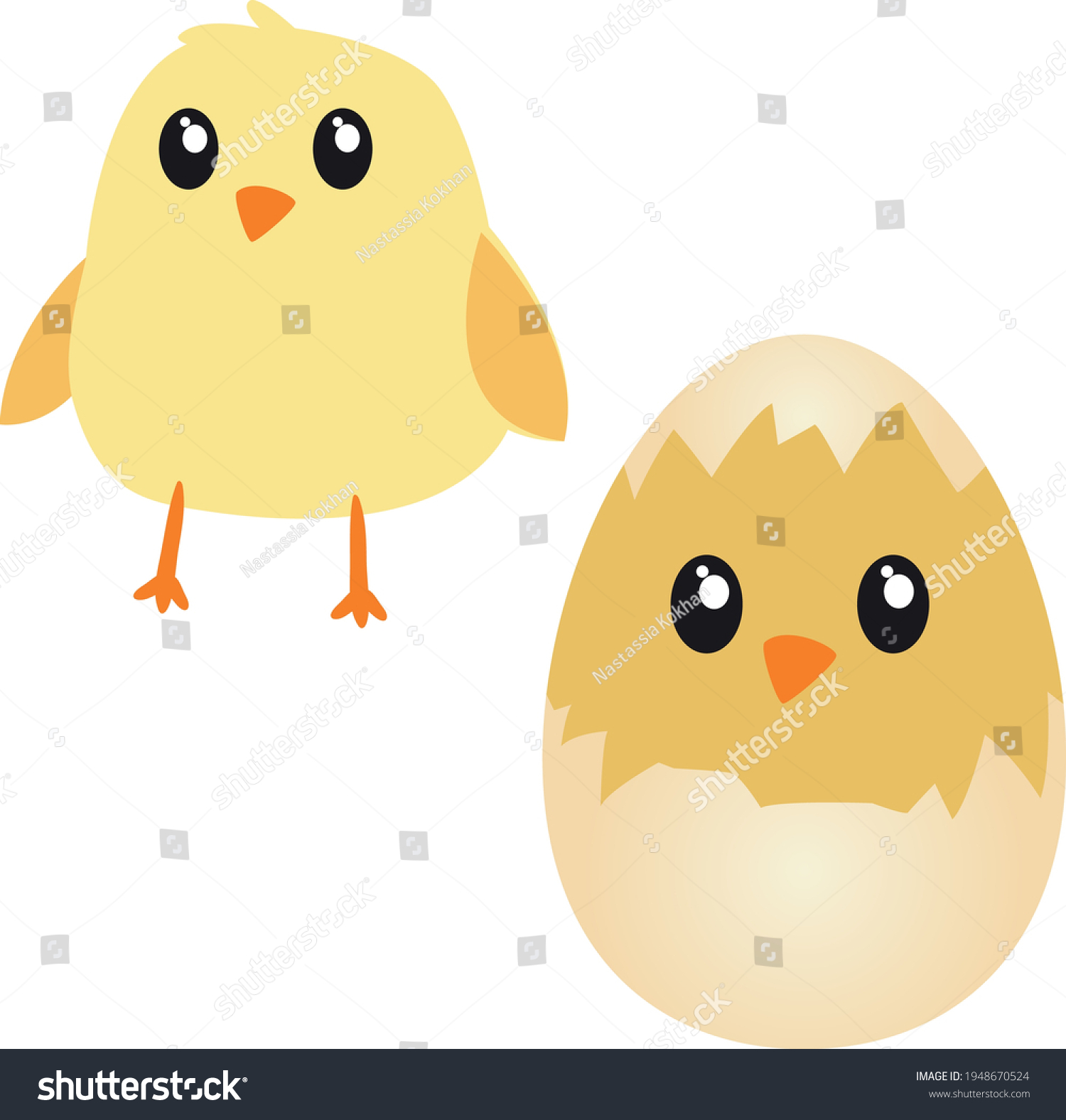 SVG of Easter chicken Svg vector Illustration isolated on white background. Сhicken in the egg. Easter egg for Cricut and Silhouette. Easter decoration for shirt and scrapbooking.  svg
