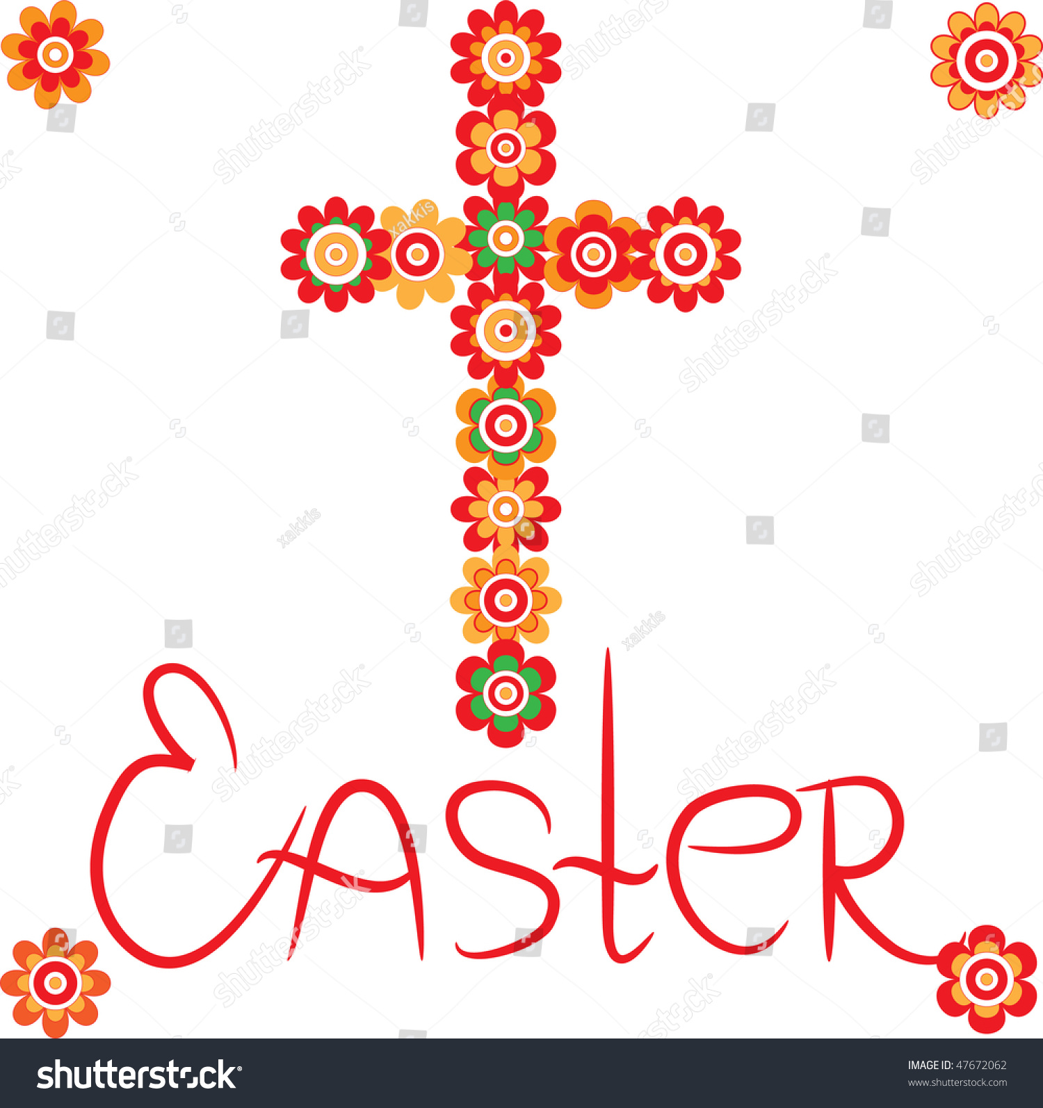 Easter Cross Stock Vector (Royalty Free) 47672062 - Shutterstock