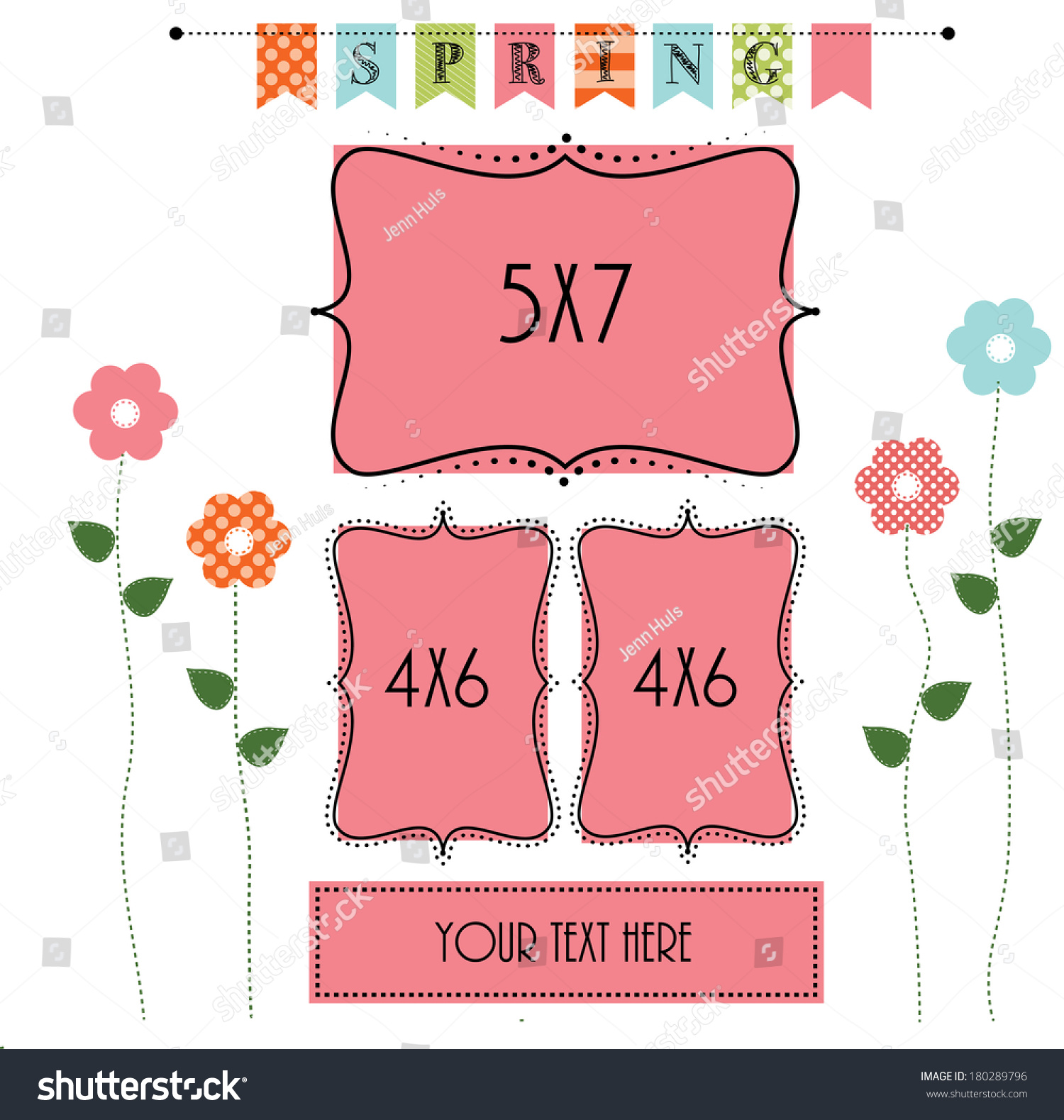 Easter Design Template Two 4x6 One Stock Vector Royalty Free 180289796