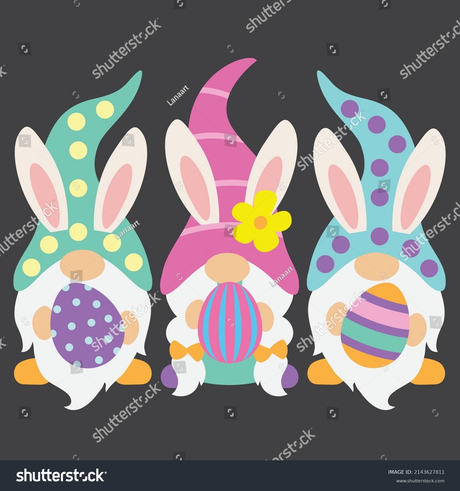 Easter Gnomes Vector Cartoon Illustration Stock Vector (Royalty Free ...