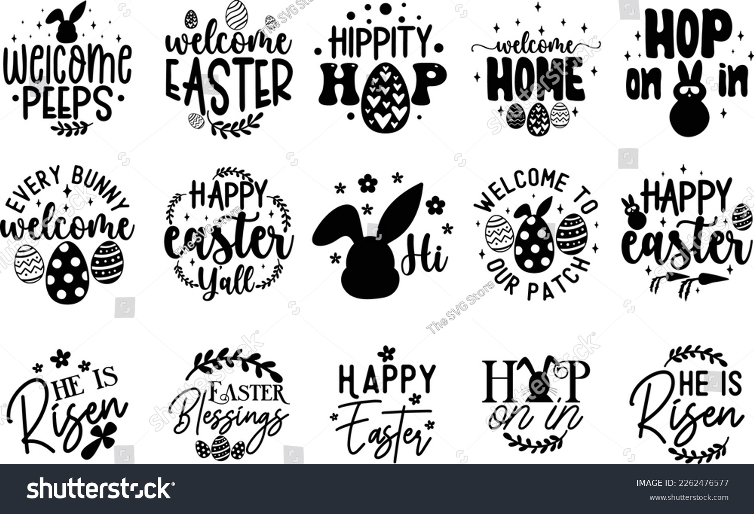 SVG of Easter Round Bundle SVG - Easter Signs Bundle svg