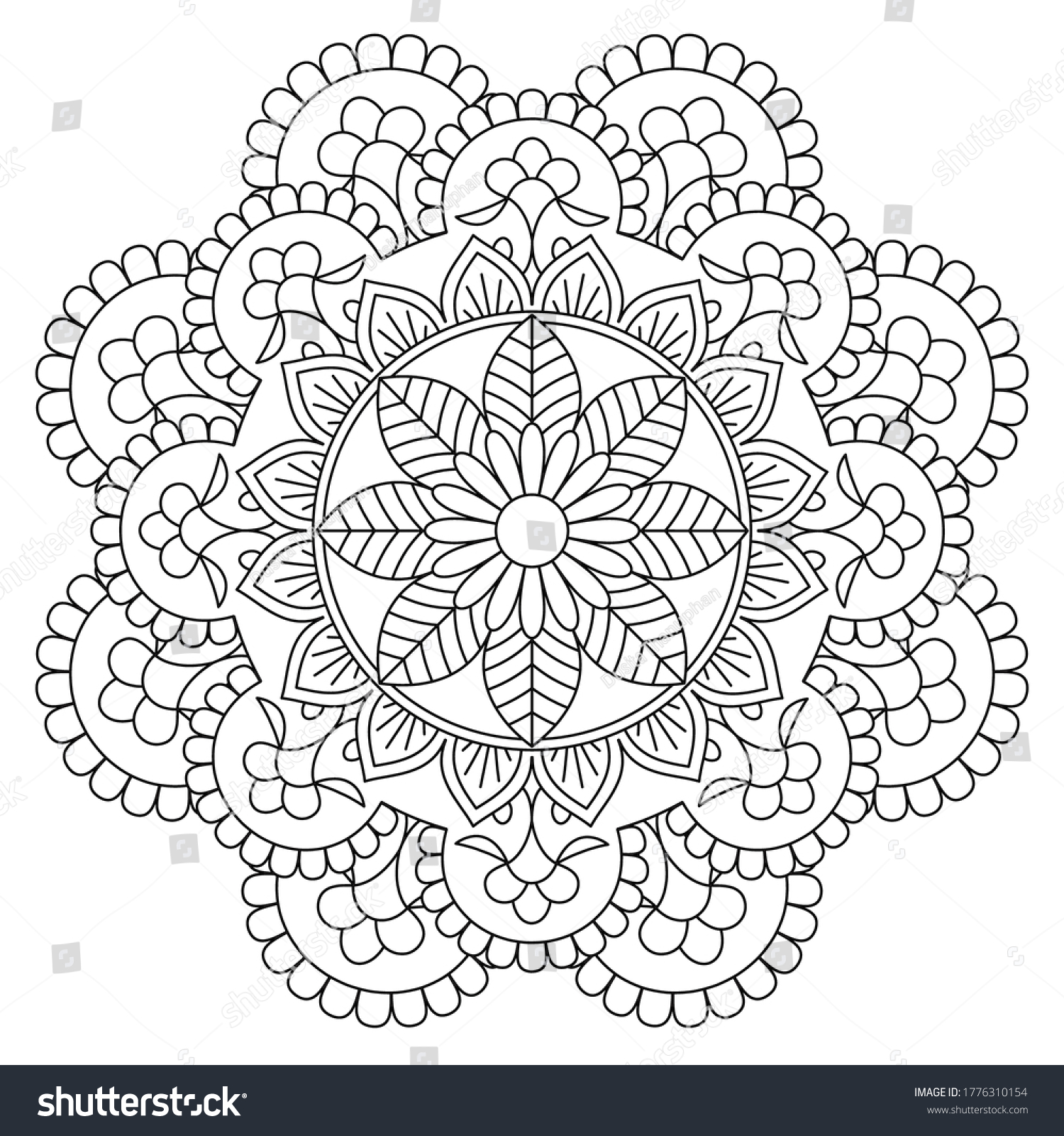 Easy Mandalas Adult Coloring Book Pages Stock Vector (Royalty Free ...