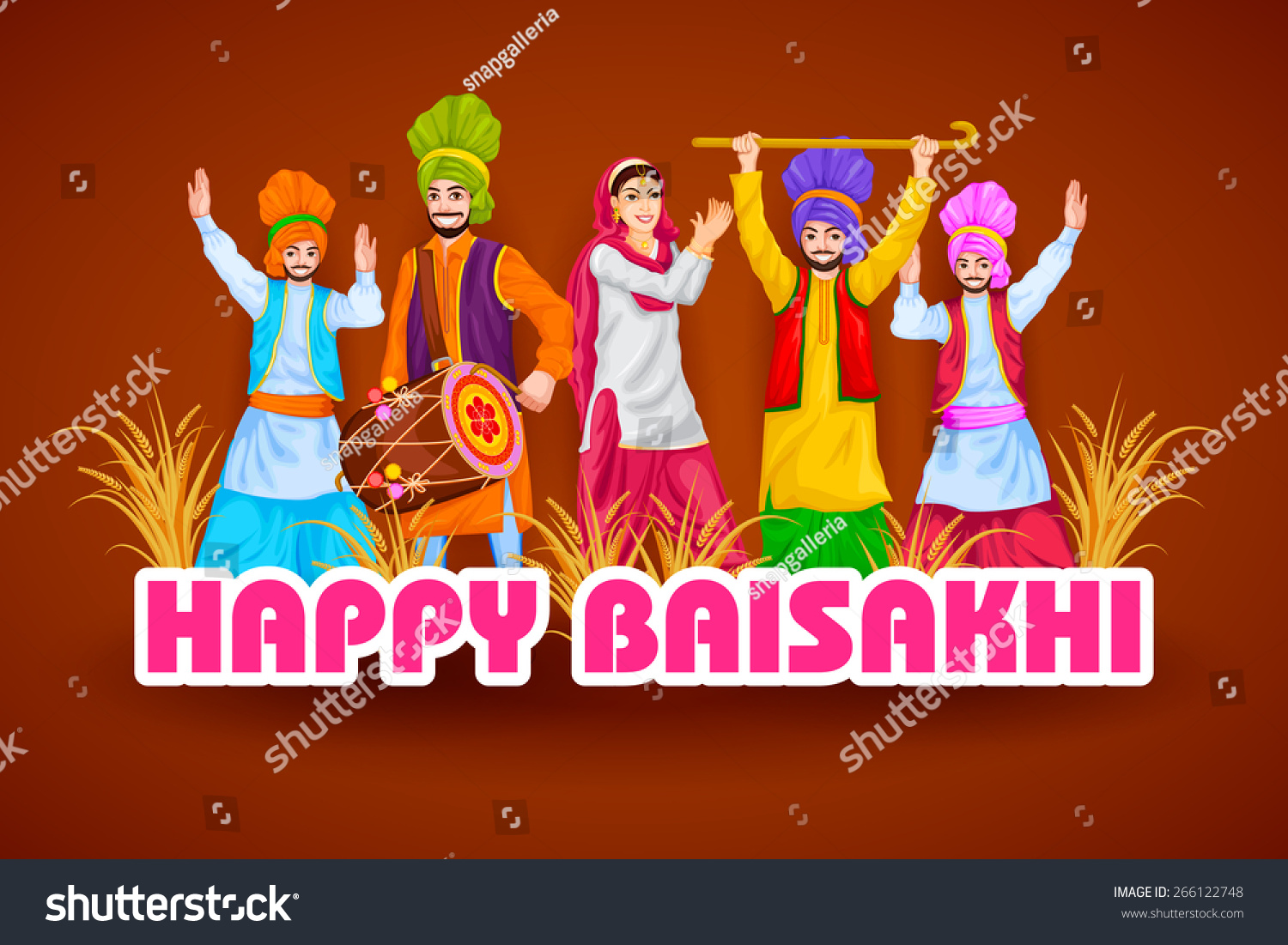 Easy To Edit Vector Illustration Of Happy Baisakhi Celebration ...