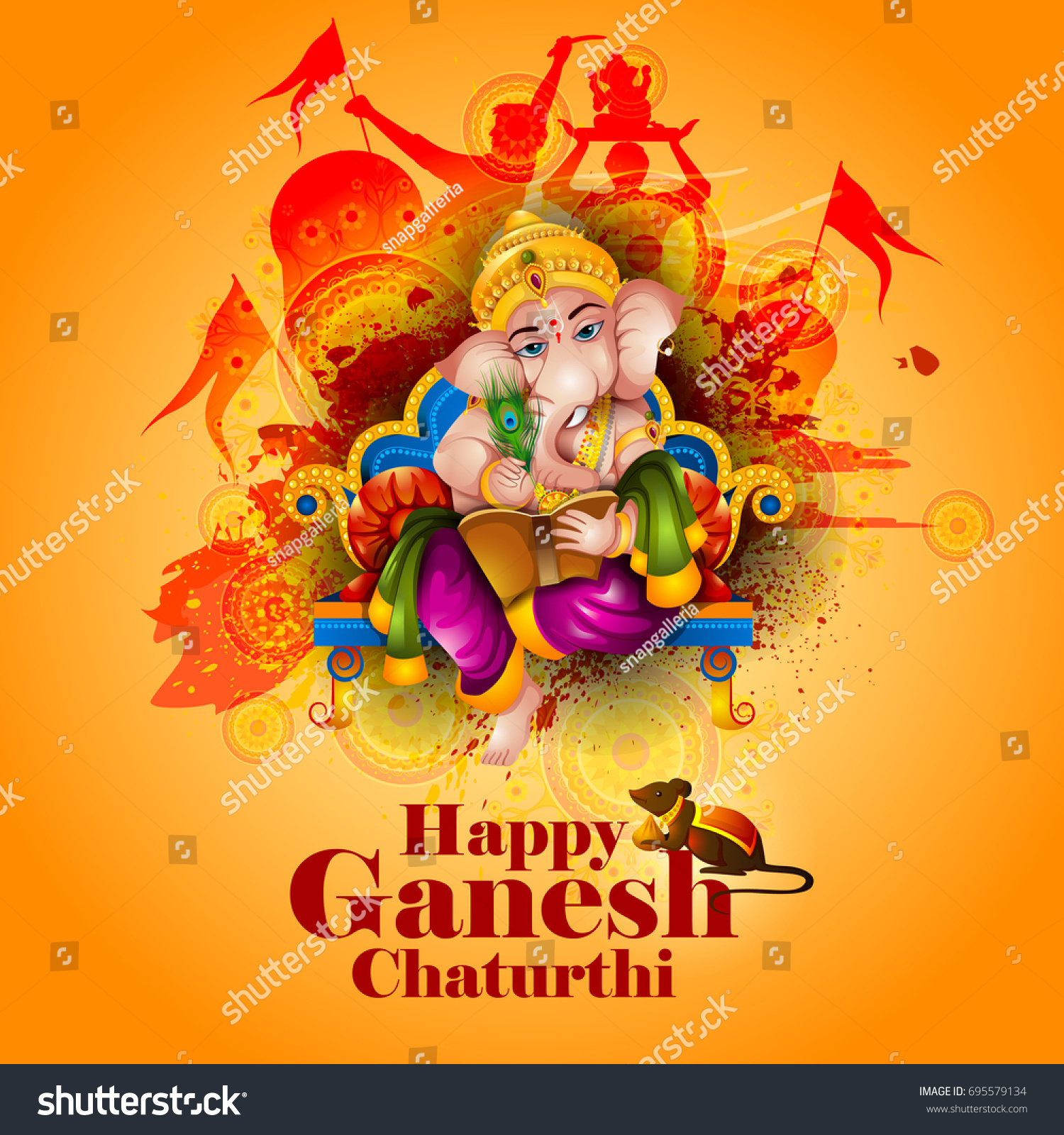 Ganesh Chaturthi Procession Images Stock Photos Vectors