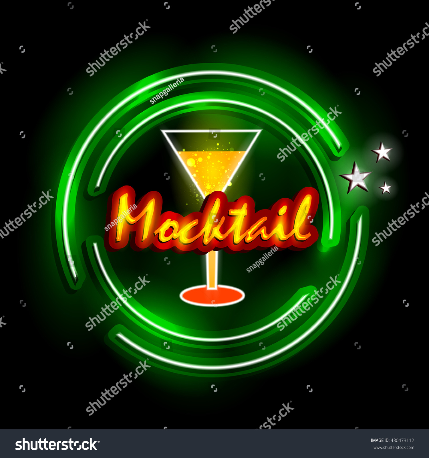 Download Easy Edit Vector Illustration Neon Light Stock Vector (Royalty Free) 430473112 - Shutterstock