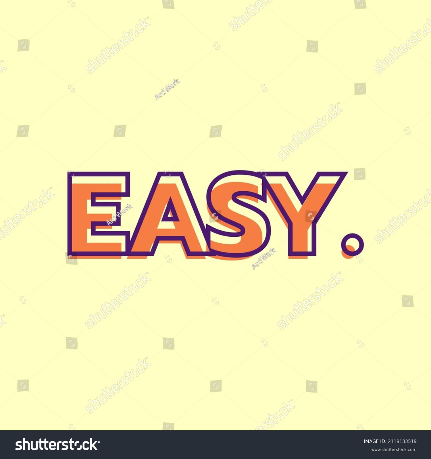 Easy Word Aesthetic Logotype Modern Retro Stock Vector Royalty Free