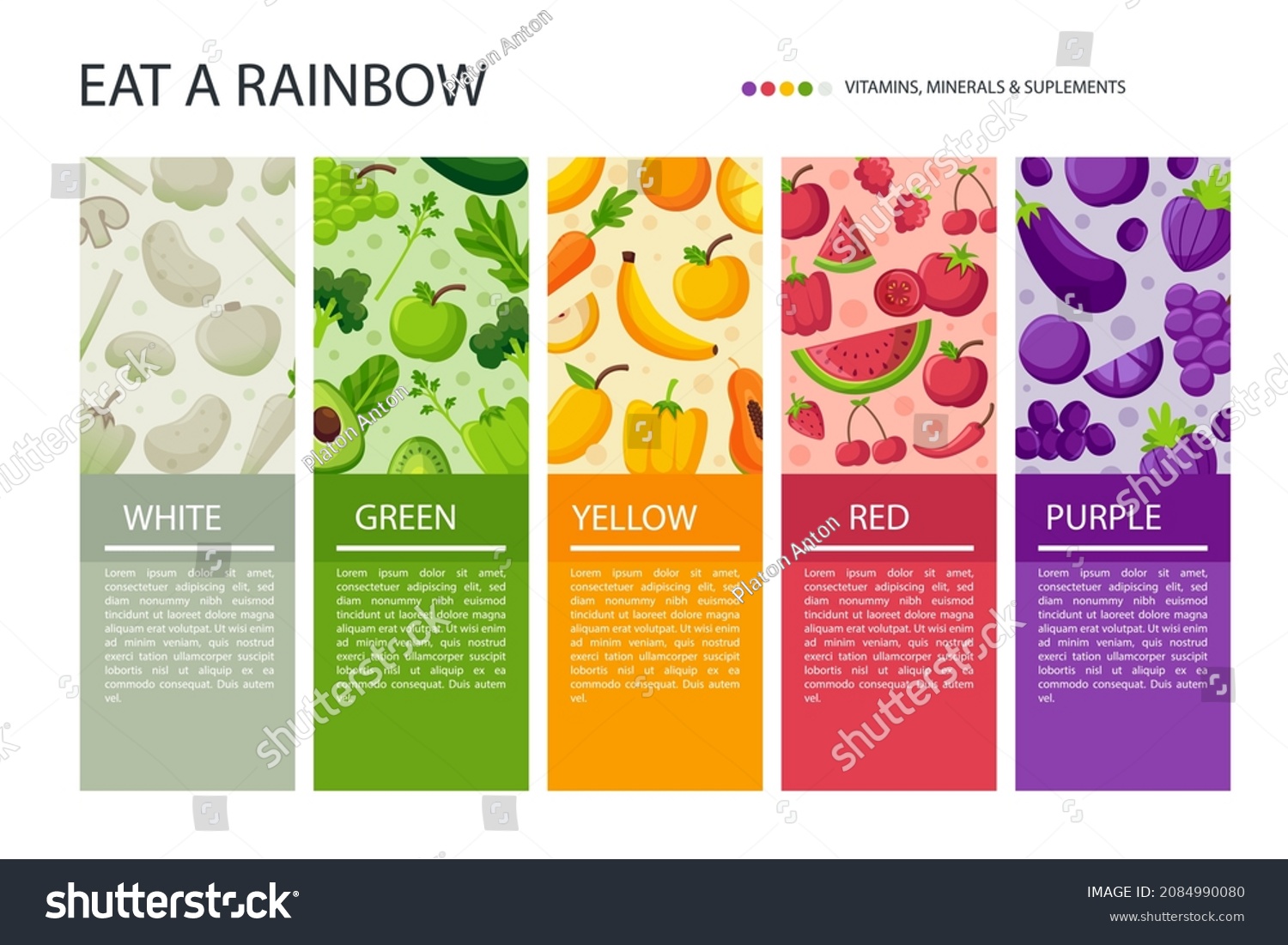 Eat Rainbow Infographic Vitamin Food Health Stock Vector (Royalty Free ...