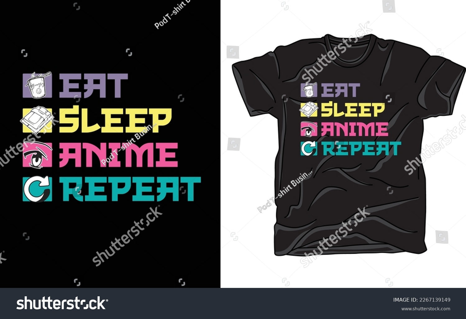 SVG of Eat sleep anime T shirt Design svg