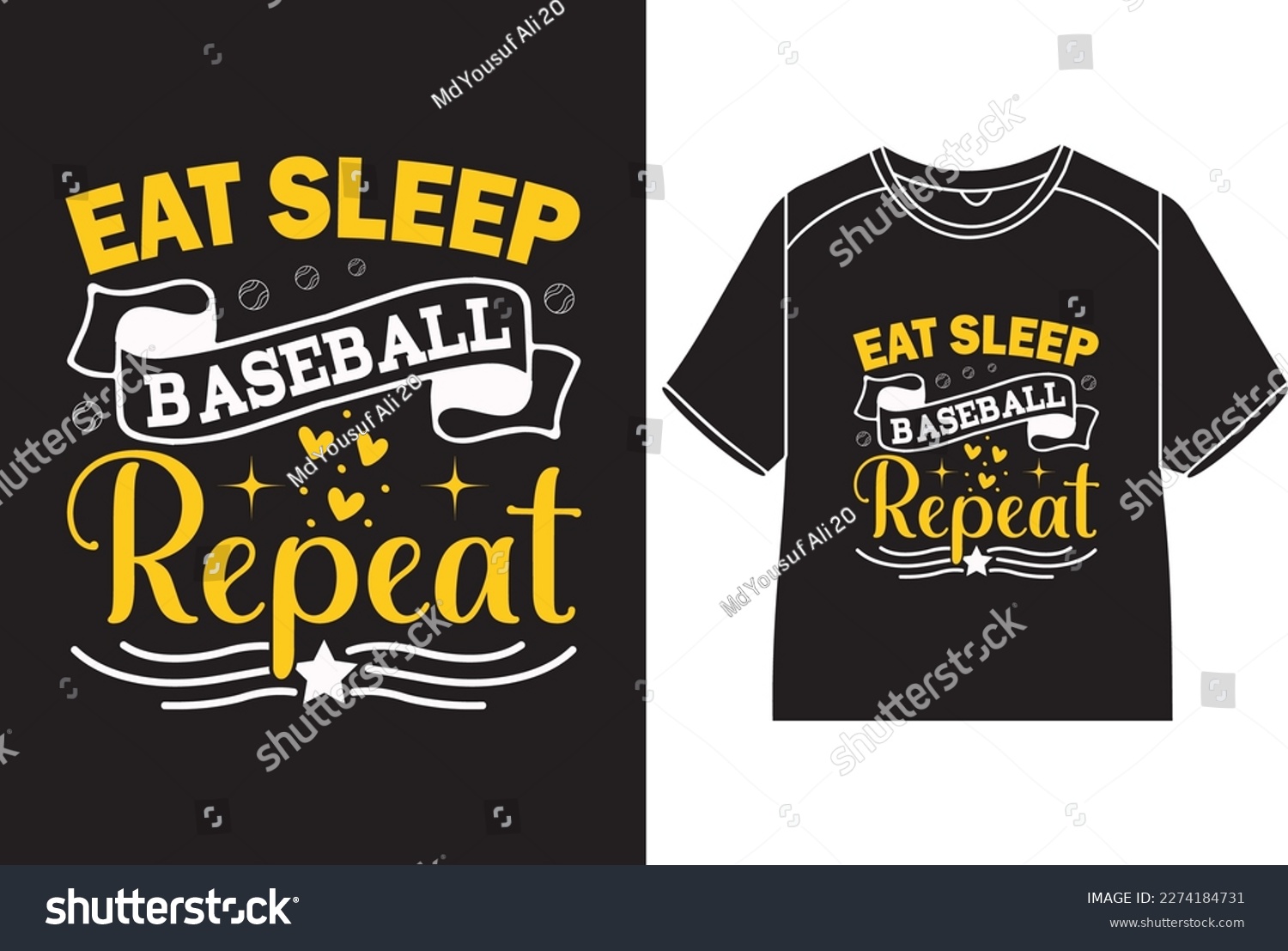 SVG of Eat, sleep baseball repeat T-Shirt Design svg