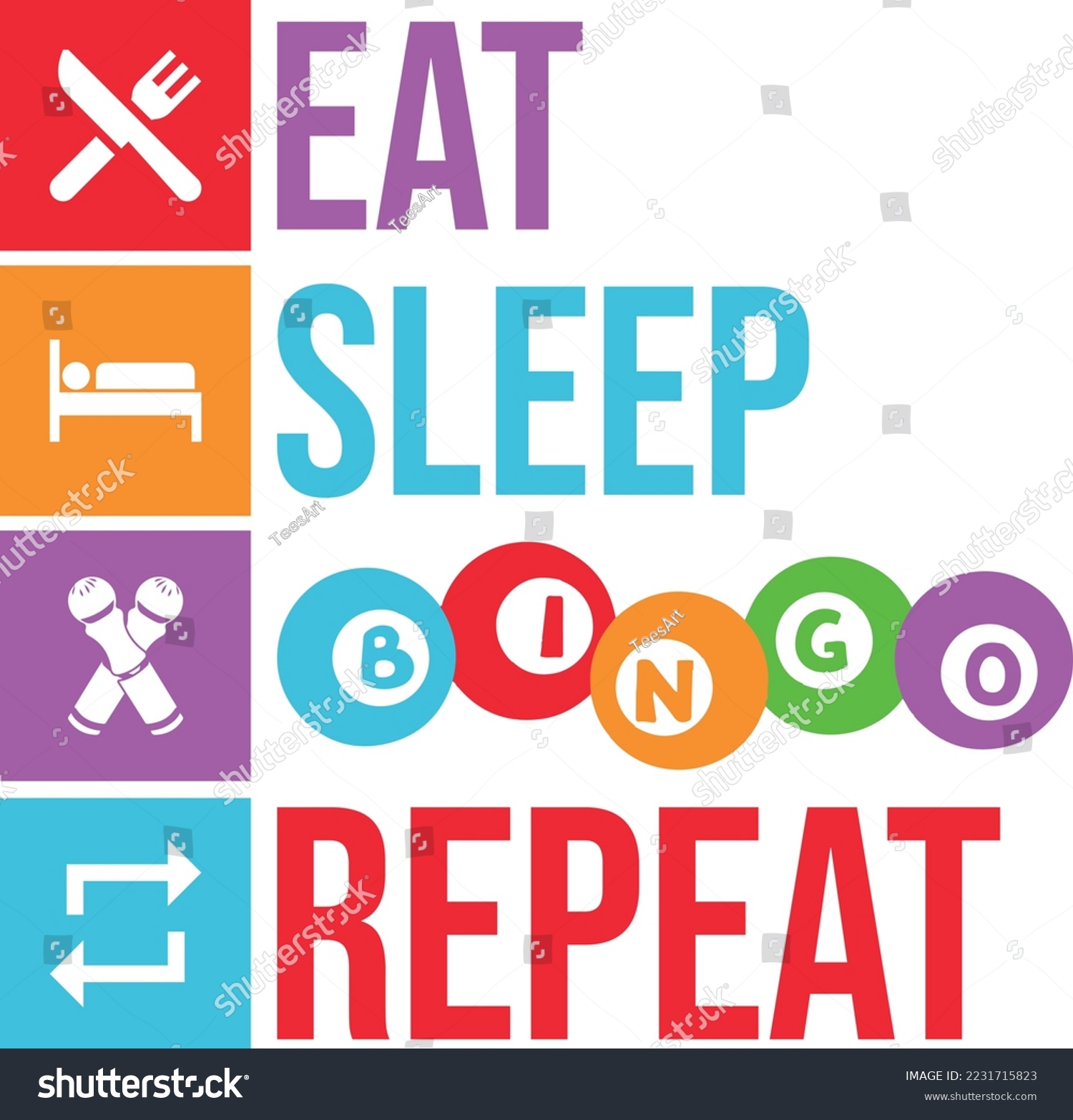 SVG of Eat sleep Bingo repeat bingo svg design svg