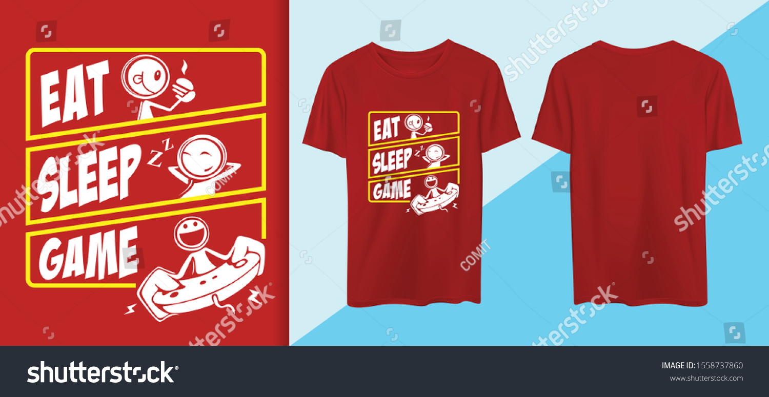 Eat Sleep Game Tshirt Design Mockup Stock Vector Royalty Free 1558737860