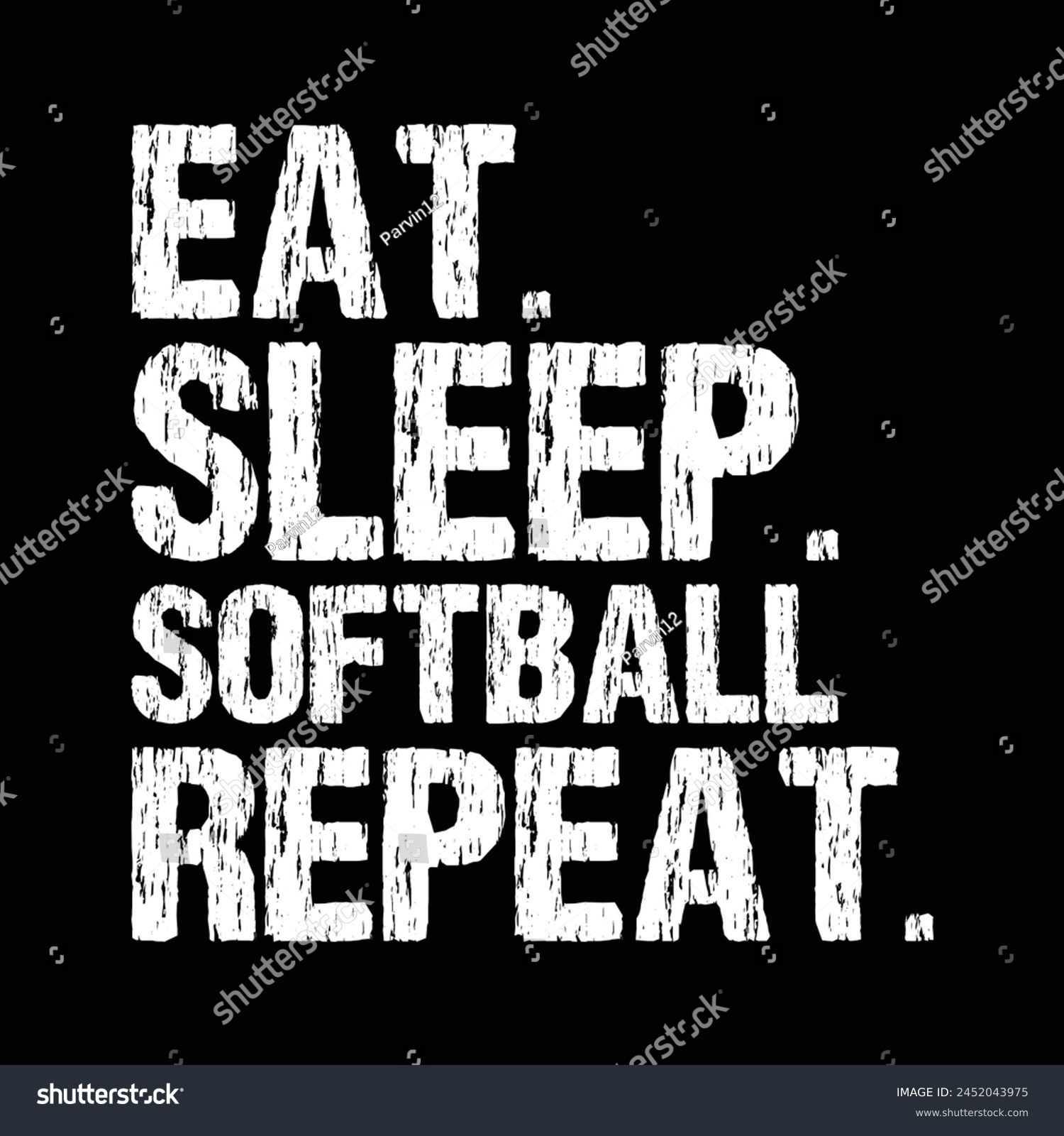 SVG of Eat sleep softball repeat shirt svg