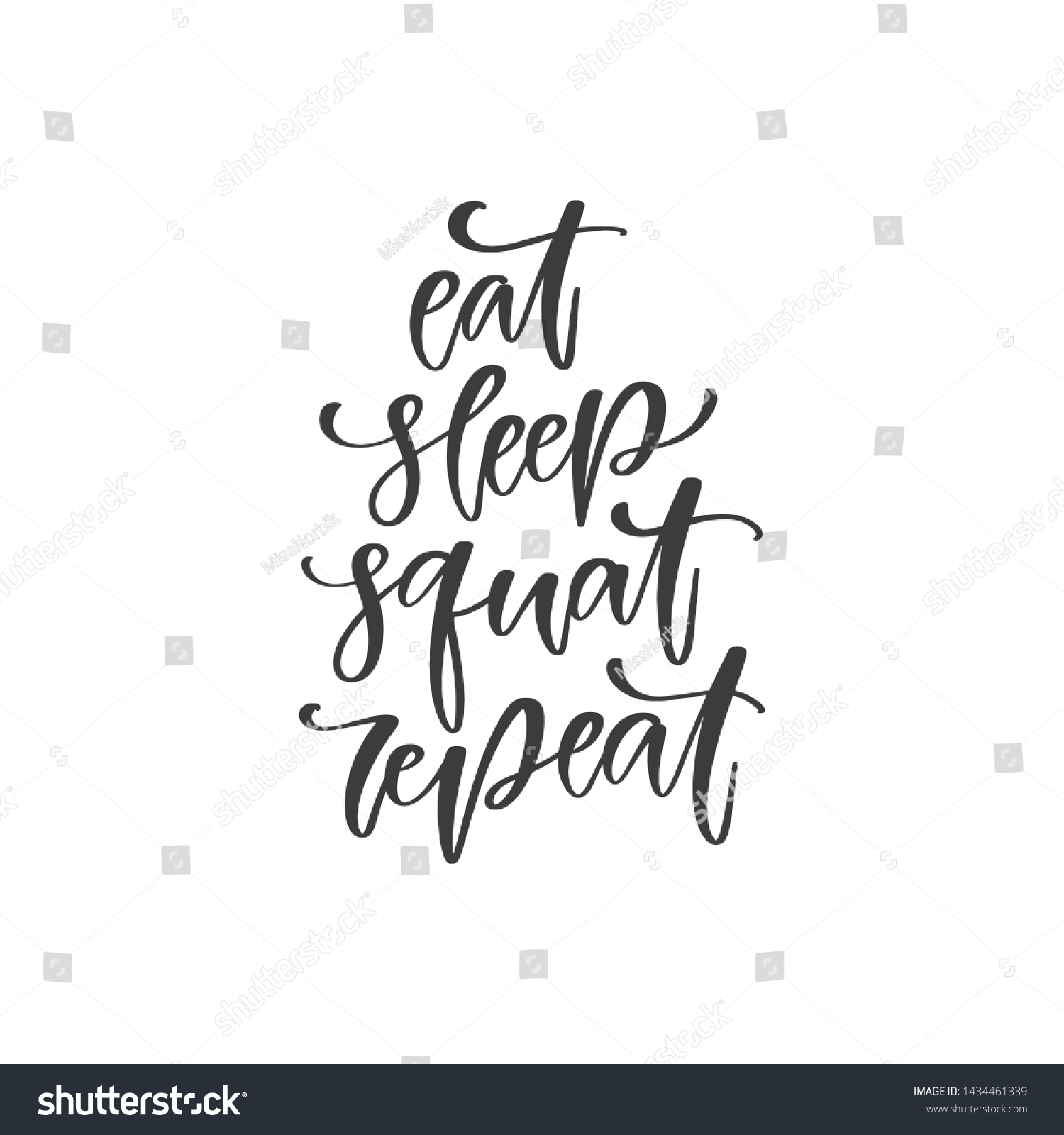 Eat Sleep Squat Repeat Hand Drawn Stock Vector Royalty Free 1434461339 2082