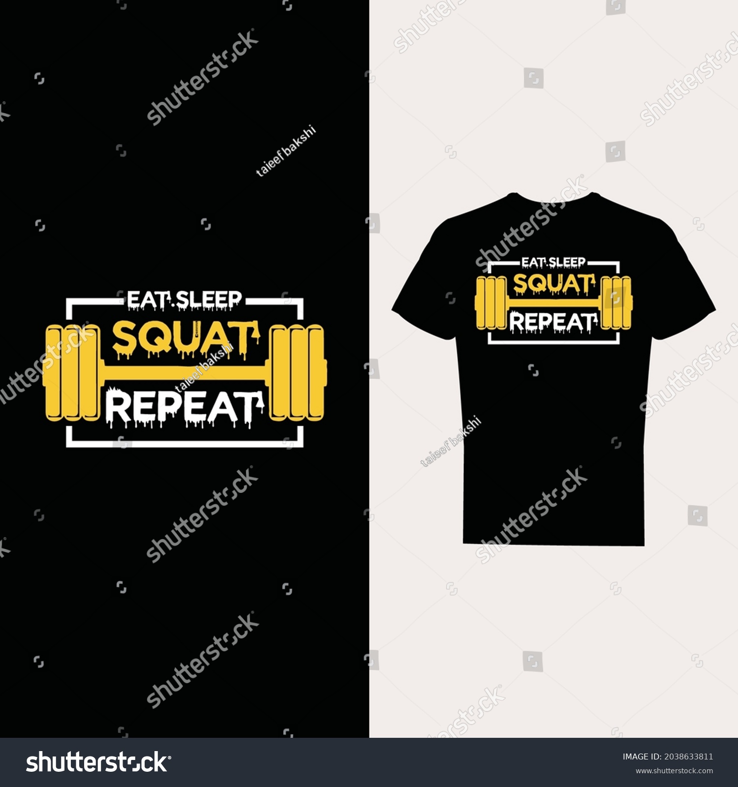 Eat Sleep Squat Repeat Tshirt Design Stock Vector Royalty Free