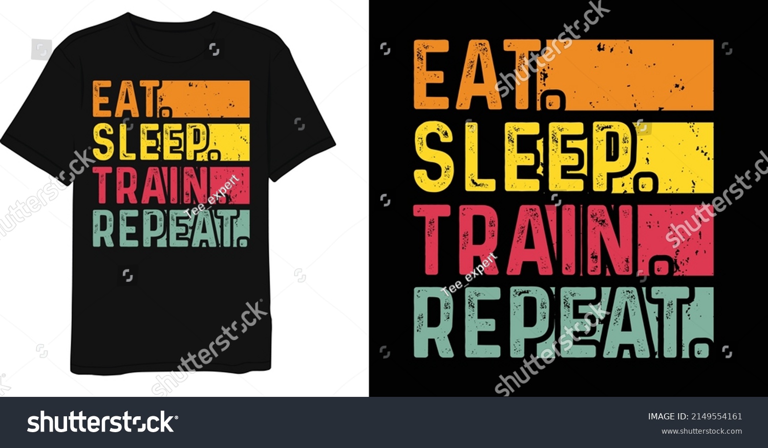 SVG of Eat Sleep Train Repeat Vintage T-shirt Design svg