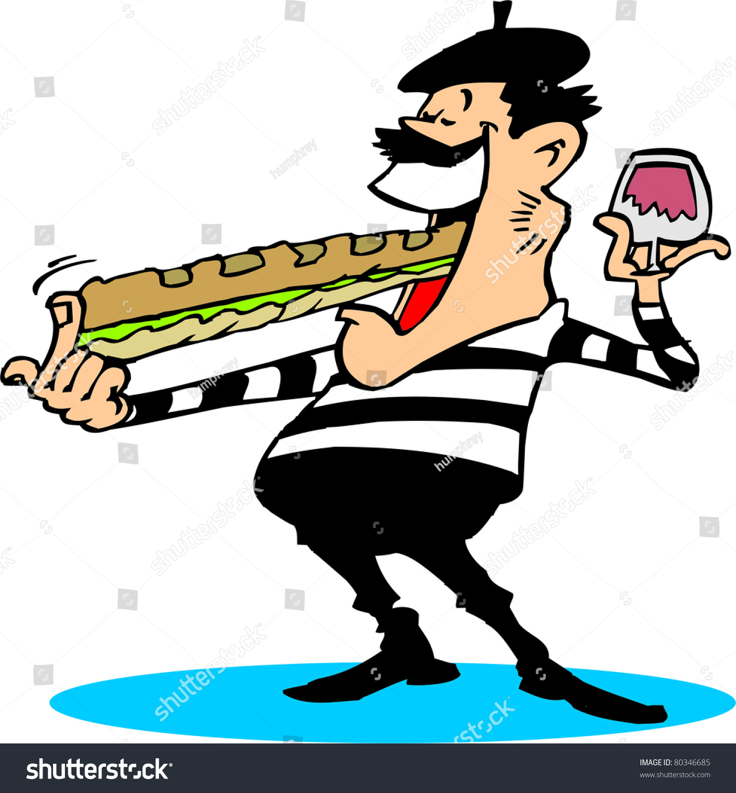 Eating Frenchman Stock Vector 80346685 - Shutterstock