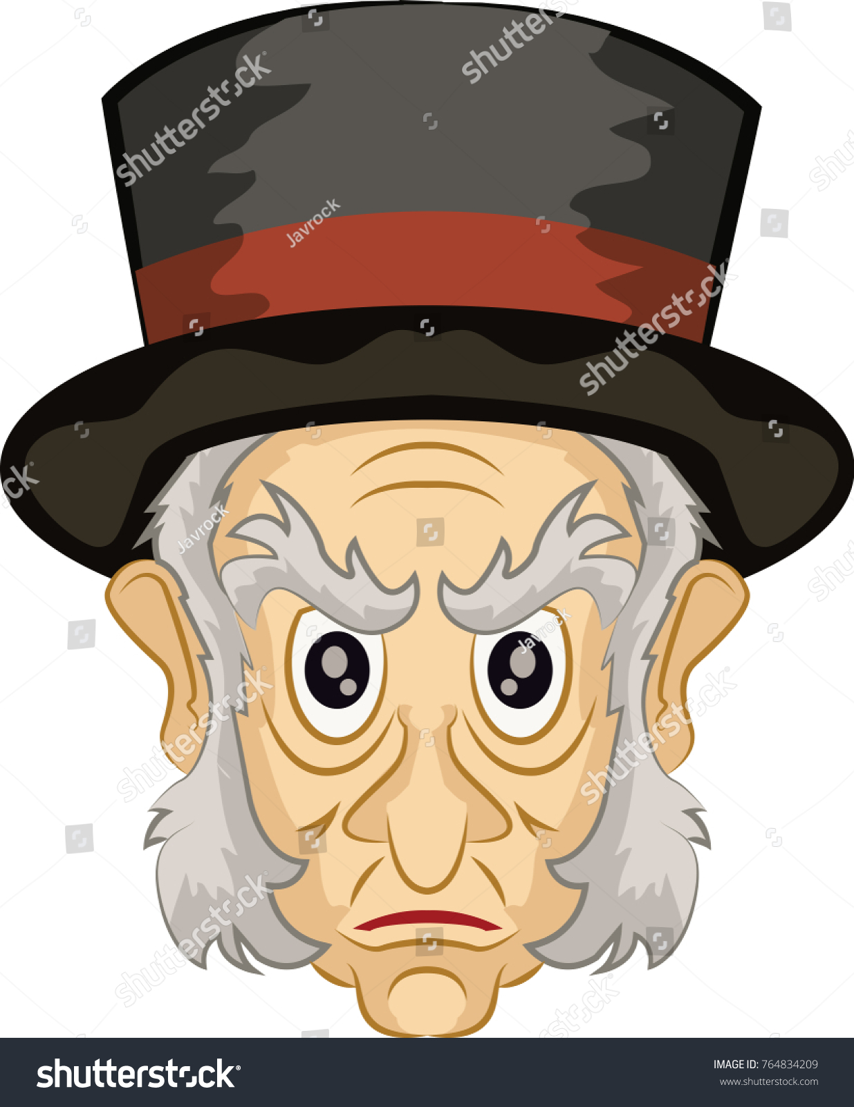 Ebenezer Scrooge Main Character Christmas Carol Stock Vector