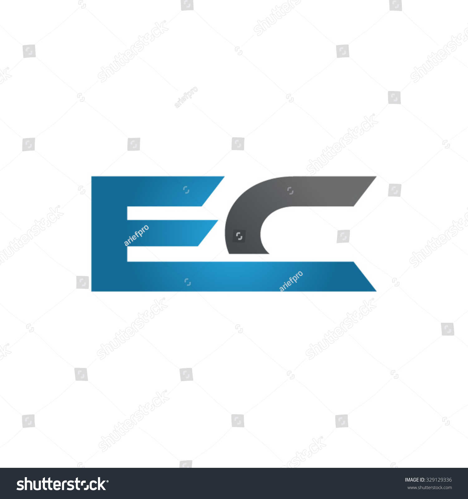 Ec Company Linked Letter Logo Blue Stock Vector (Royalty Free) 329129336