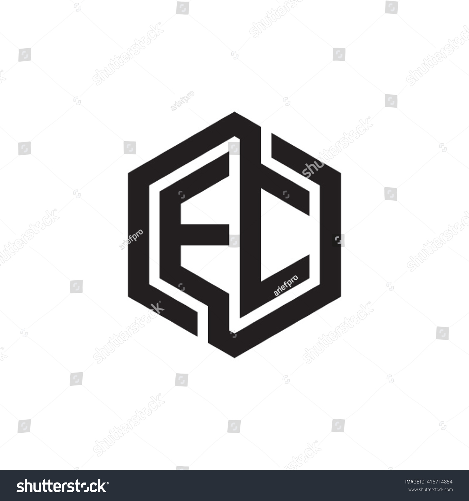 Ec Initial Letters Loop Linked Hexagon Stock Vector 416714854 ...