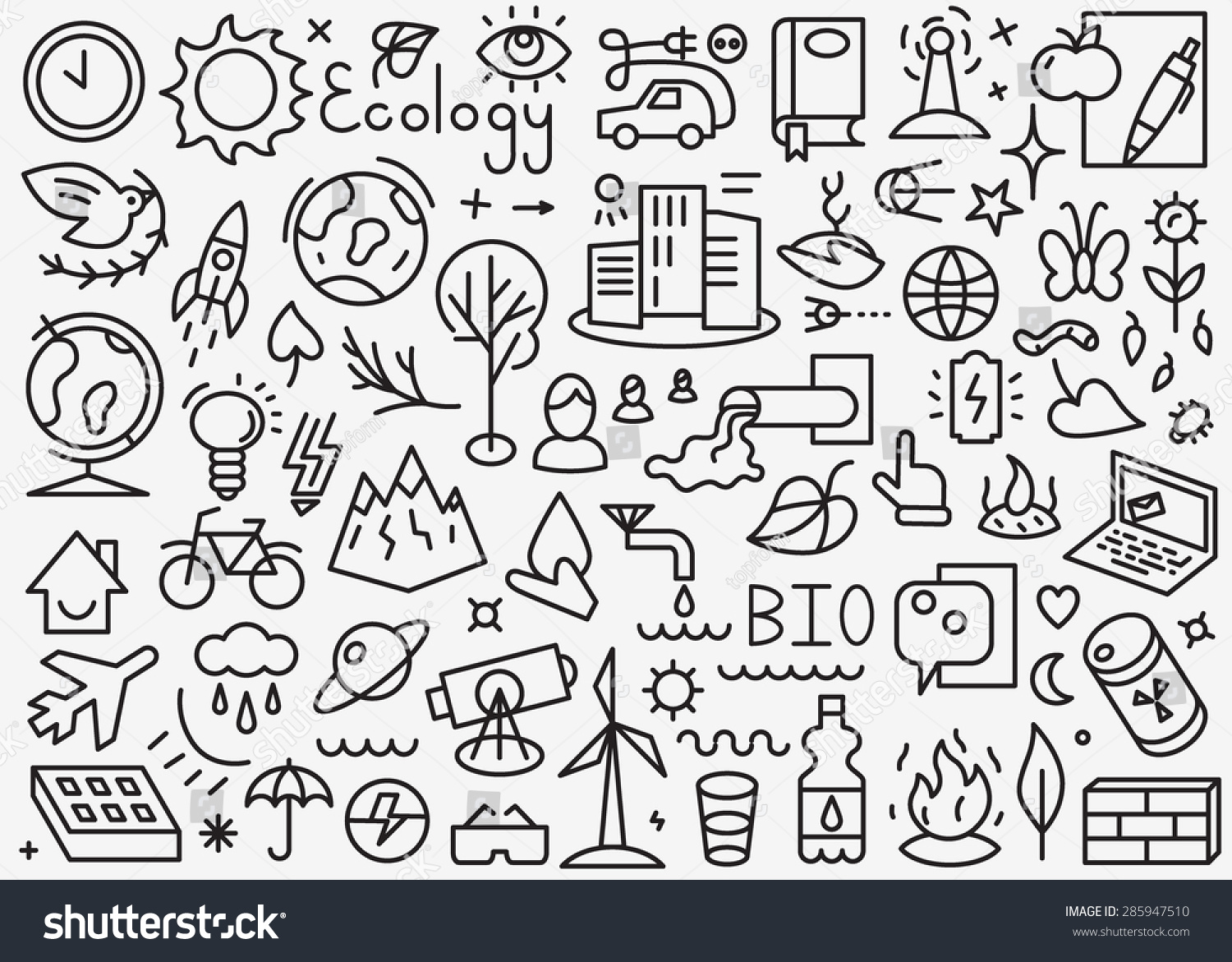 Ecology Icons Stock Vector 285947510 - Shutterstock