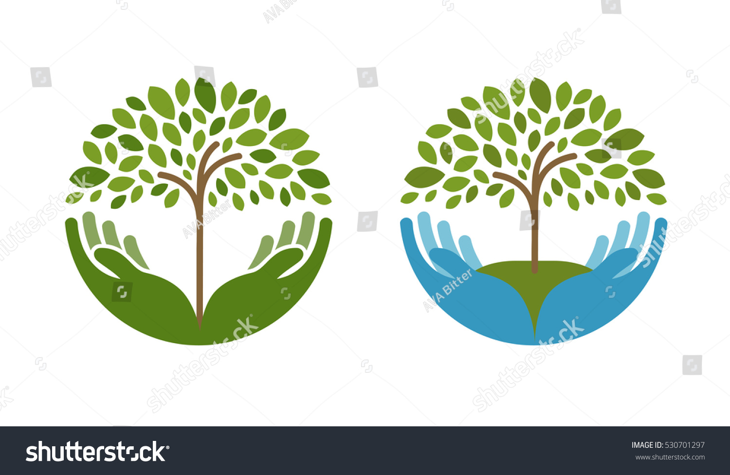 Ecology Natural Environment Vector Logo Tree Stock Vector Royalty Free