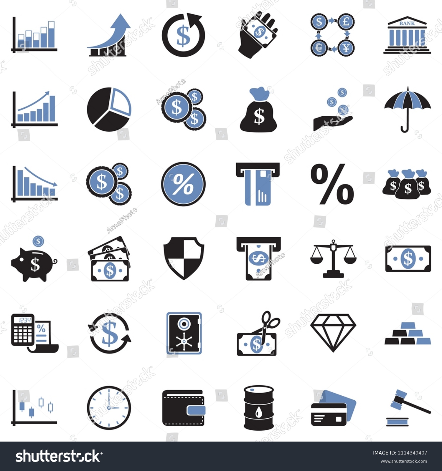 SVG of Economy Icons. Two Tone Flat Design. Vector Illustration. svg