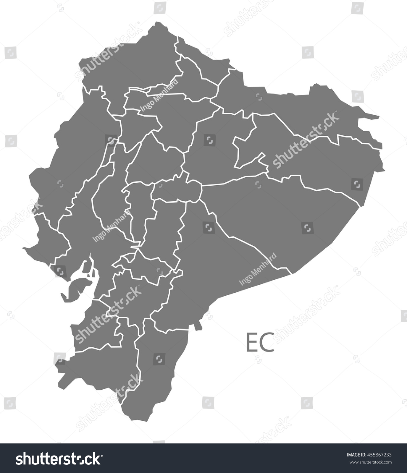 Map Of Ecuador With Provinces Ecuador Provinces Map Grey Stock Vector (Royalty Free) 455867233 |  Shutterstock