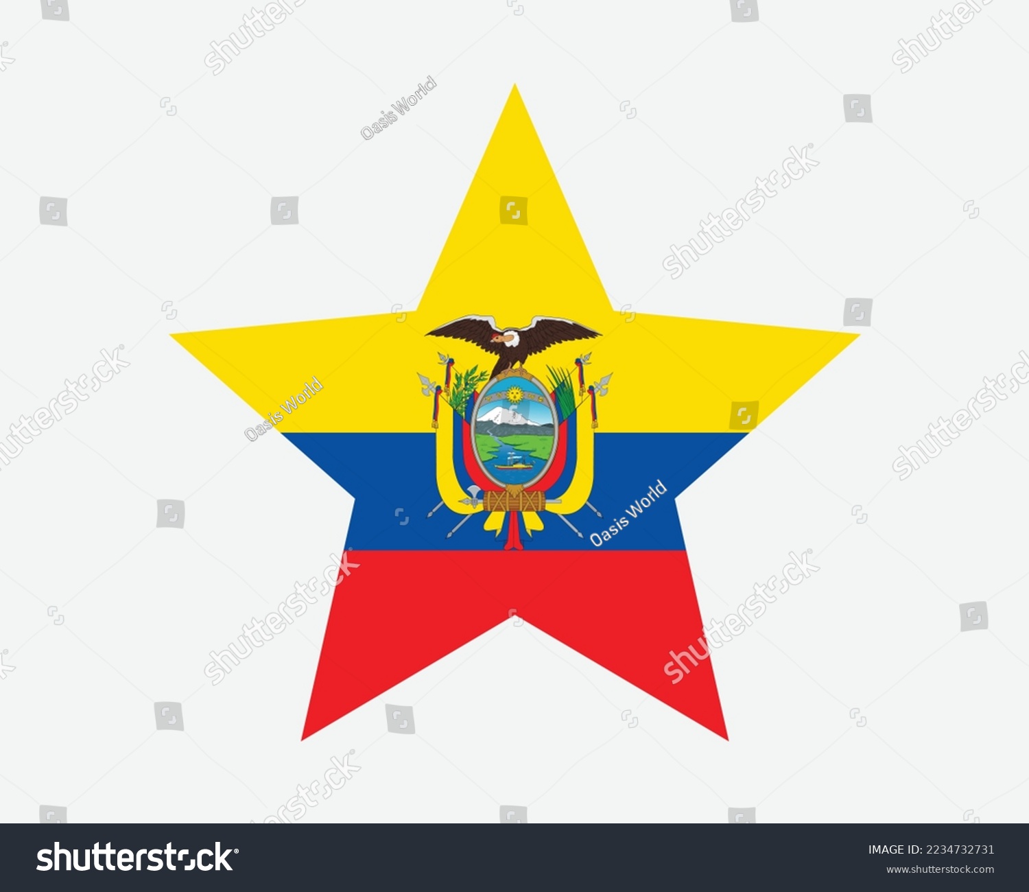 SVG of Ecuador Star Flag. Ecuadorian Star Shape Flag. Republic of Ecuador Country National Banner Icon Symbol Vector Flat Artwork Graphic Illustration svg
